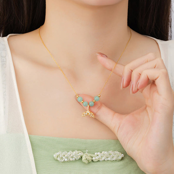 Colgante de collar de la suerte con cuentas de jade hetiano de plata de ley 925 con Buddha Stones - image 10