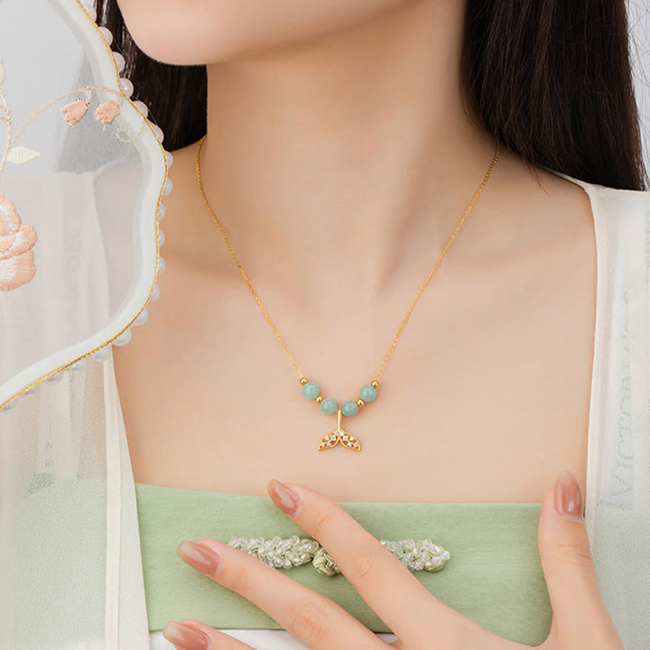 Colgante de collar de la suerte con cuentas de jade hetiano de plata de ley 925 con Buddha Stones - image 12