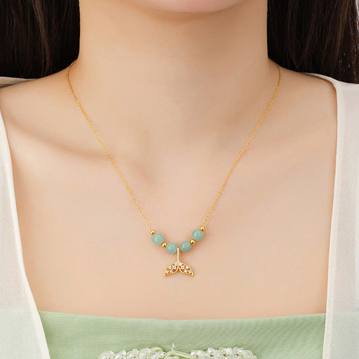 Colgante de collar de la suerte con cuentas de jade hetiano de plata de ley 925 con Buddha Stones - image 4