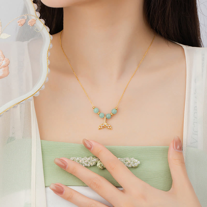 Colgante de collar de la suerte con cuentas de jade hetiano de plata de ley 925 con Buddha Stones - image 11