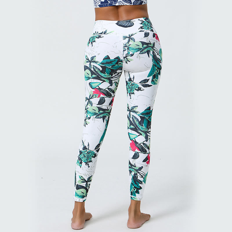 Pantalones de yoga para mujer con estampado de Buddha Stones, flores, hojas, dientes de león, piñas, deportivos, Fitness, cintura alta - image 11