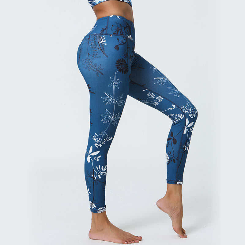 Pantalones de yoga para mujer con estampado de Buddha Stones, flores, hojas, dientes de león, piñas, deportivos, Fitness, cintura alta - image 16