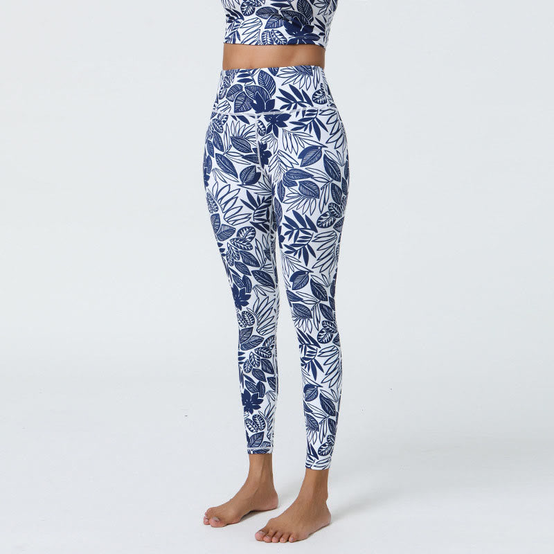 Pantalones de yoga para mujer con estampado de Buddha Stones, flores, hojas, dientes de león, piñas, deportivos, Fitness, cintura alta - image 24