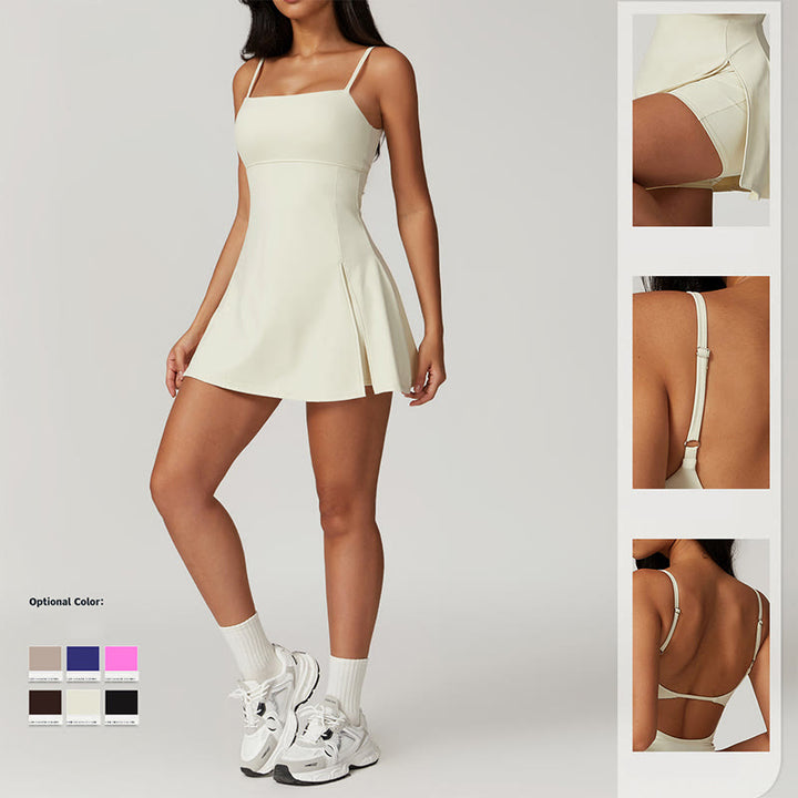 Vestido deportivo para mujer con Buddha Stones , liso, sin espalda, tenis, yoga - image 4