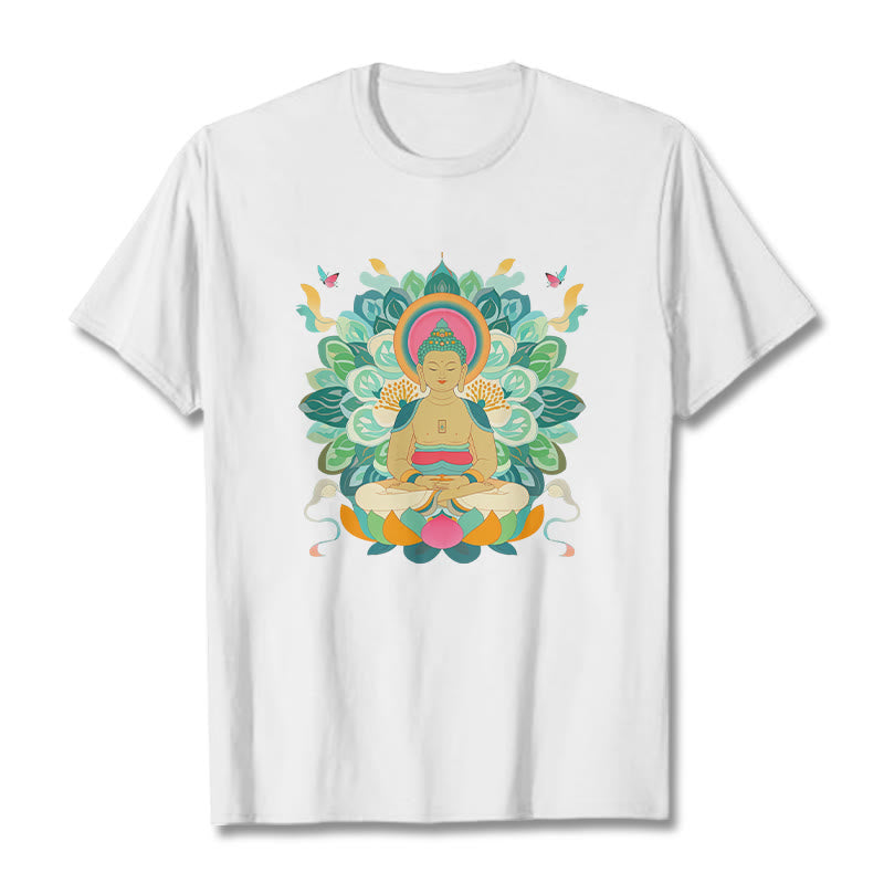 Buddha Stones Butterfly Lotus Camiseta inspirada en Buda - Blanco - 2XL - image 1