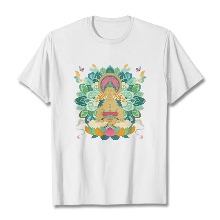 Buddha Stones Butterfly Lotus Camiseta inspirada en Buda - Blanco - 2XL - image 1
