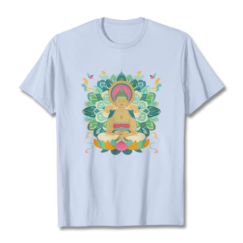 Buddha Stones Butterfly Lotus Camiseta inspirada en Buda - Cian claro - 2XL - image 18