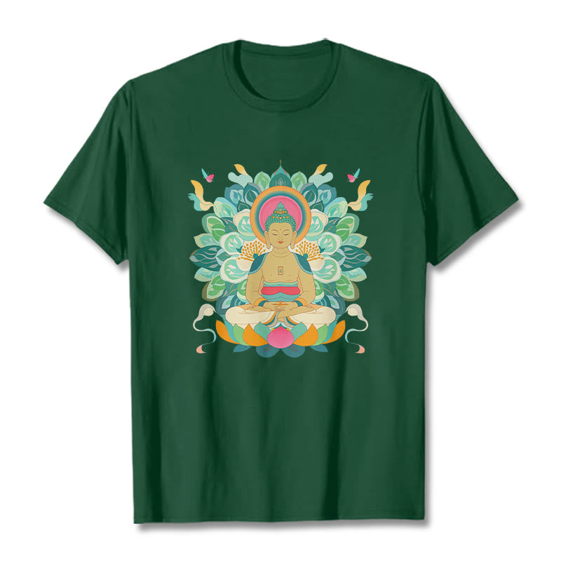 Buddha Stones Butterfly Lotus Camiseta inspirada en Buda - Verde bosque - 2XL - image 10