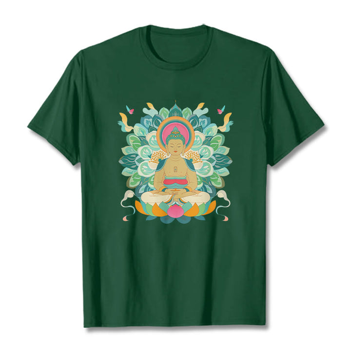 Buddha Stones Butterfly Lotus Camiseta inspirada en Buda - Verde bosque - 2XL - image 10