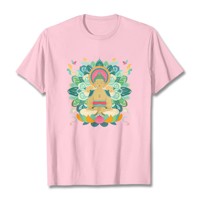 Buddha Stones Butterfly Lotus Camiseta inspirada en Buda - Rosa claro - 2XL - image 12