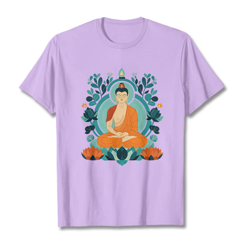 Camiseta de Meditación de Buda con Piedras de Loto - Ciruela - 2XL - image 10