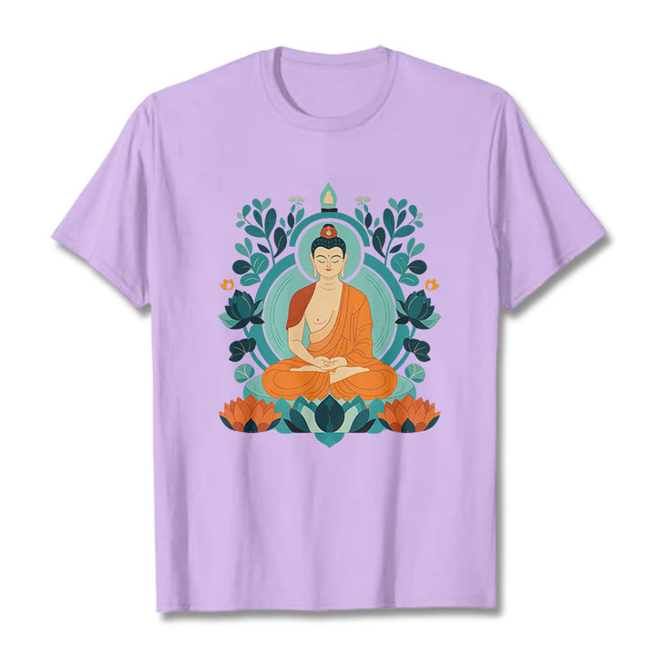 Camiseta de Meditación de Buda con Piedras de Loto - Ciruela - 2XL - image 10