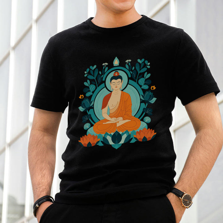 Camiseta de Meditación de Buda con Piedras de Loto - image 6