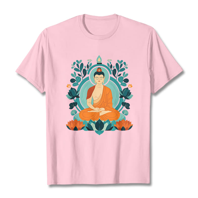 Camiseta de Meditación de Buda con Piedras de Loto - Rosa claro - 2XL - image 9