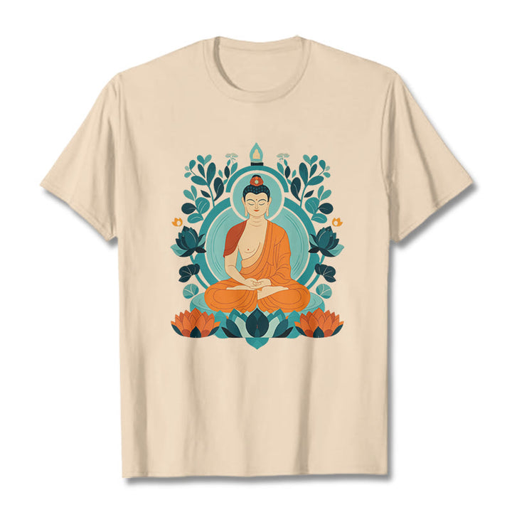 Camiseta de Meditación de Buda con Piedras de Loto - Sopa de mariscos - 2XL - image 7