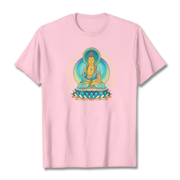 Camiseta de Buda de Piedras de Loto - Rosa claro - 2XL - image 12