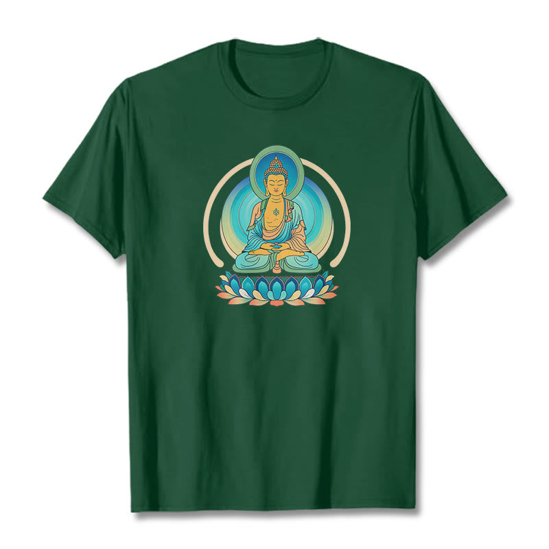 Camiseta de Buda de Piedras de Loto - Verde bosque - 2XL - image 10