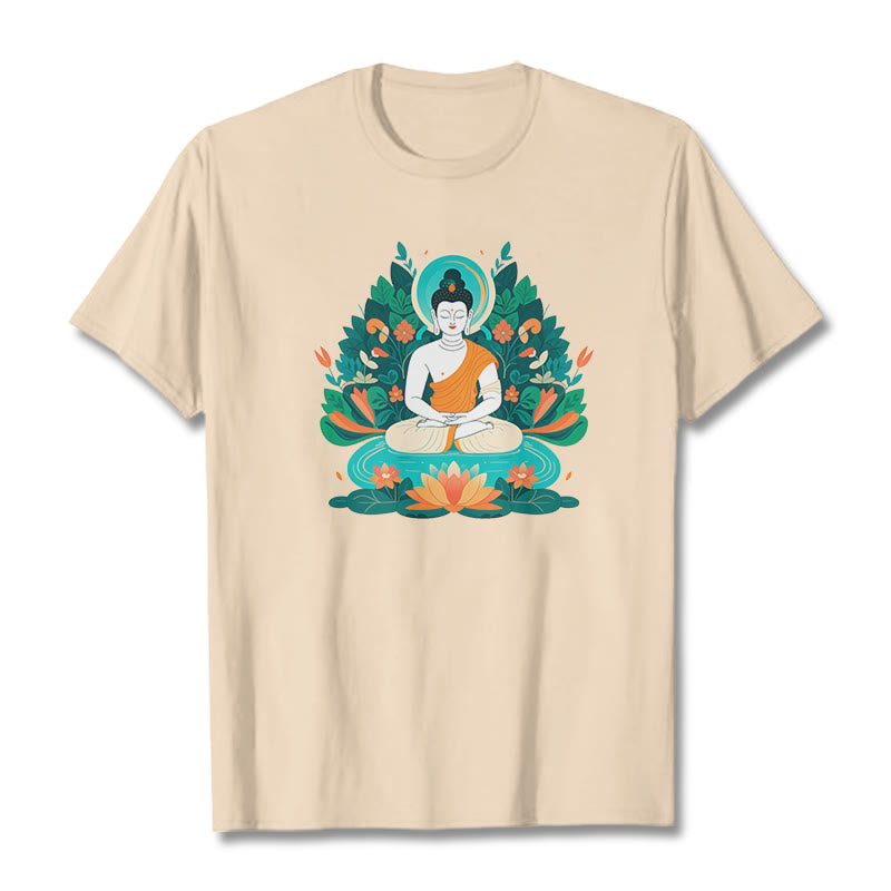 Piedras de Buda Flor Hierba Loto Bodhisattva Camiseta - Sopa de mariscos - 2XL - image 10