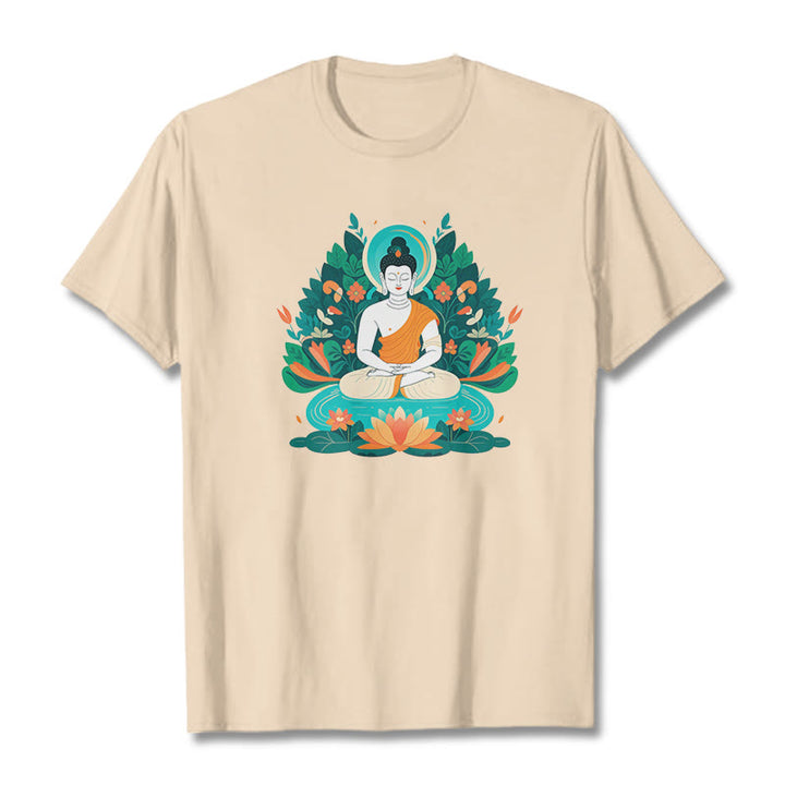 Piedras de Buda Flor Hierba Loto Bodhisattva Camiseta - Sopa de mariscos - 2XL - image 10