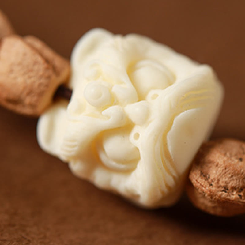 Buda Piedras 108 Cuentas Semillas de Bodhi Ágata Roja Pulsera Mala de Sabiduría Cabeza de Ciervo