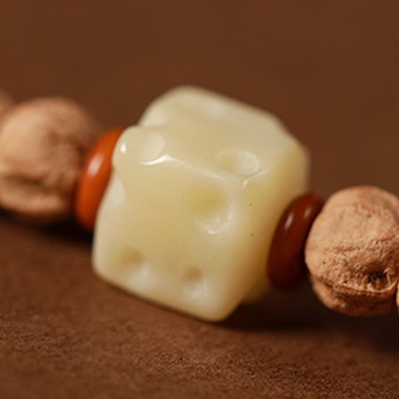 Buda Piedras 108 Cuentas Semillas de Bodhi Ágata Roja Pulsera Mala de Sabiduría Cabeza de Ciervo