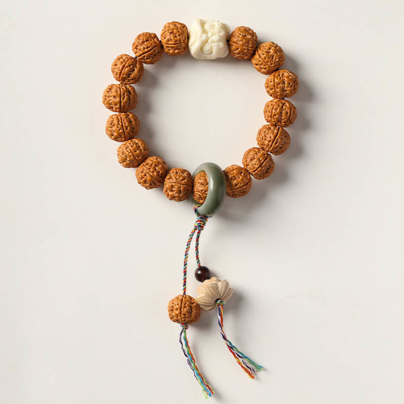 Buda Piedras Semilla de Bodhi Cuenta Dzi de Tres Ojos Amuleto de la Mano de Buda Pulsera de Riqueza