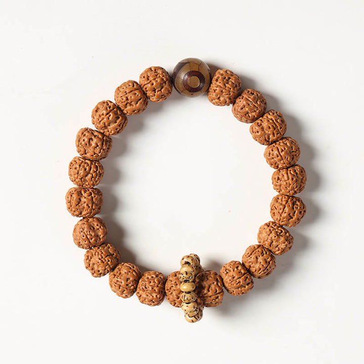 Buda Piedras Semilla de Bodhi Cuenta Dzi de Tres Ojos Amuleto de la Mano de Buda Pulsera de Riqueza