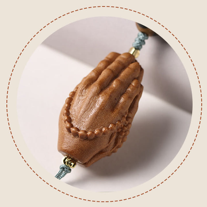 Buda Piedras Semilla de Bodhi Cuenta Dzi de Tres Ojos Amuleto de la Mano de Buda Pulsera de Riqueza