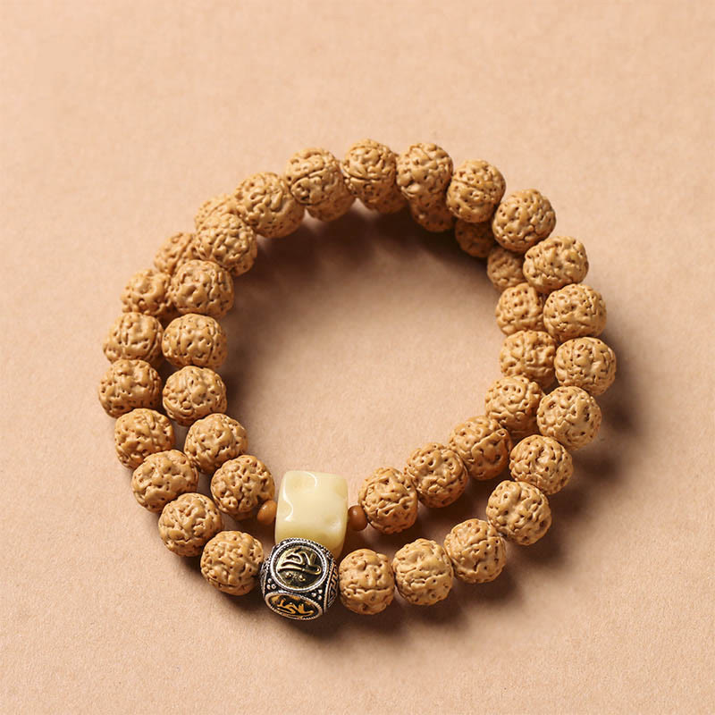 Buda Piedras Semilla de Bodhi Cuenta Dzi de Tres Ojos Amuleto de la Mano de Buda Pulsera de Riqueza