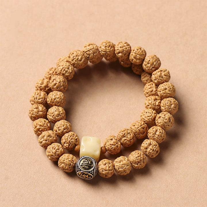 Buda Piedras Semilla de Bodhi Cuenta Dzi de Tres Ojos Amuleto de la Mano de Buda Pulsera de Riqueza