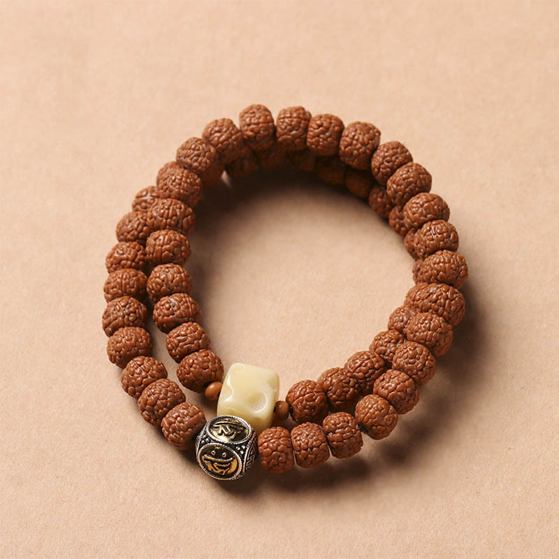 Buda Piedras Semilla de Bodhi Cuenta Dzi de Tres Ojos Amuleto de la Mano de Buda Pulsera de Riqueza