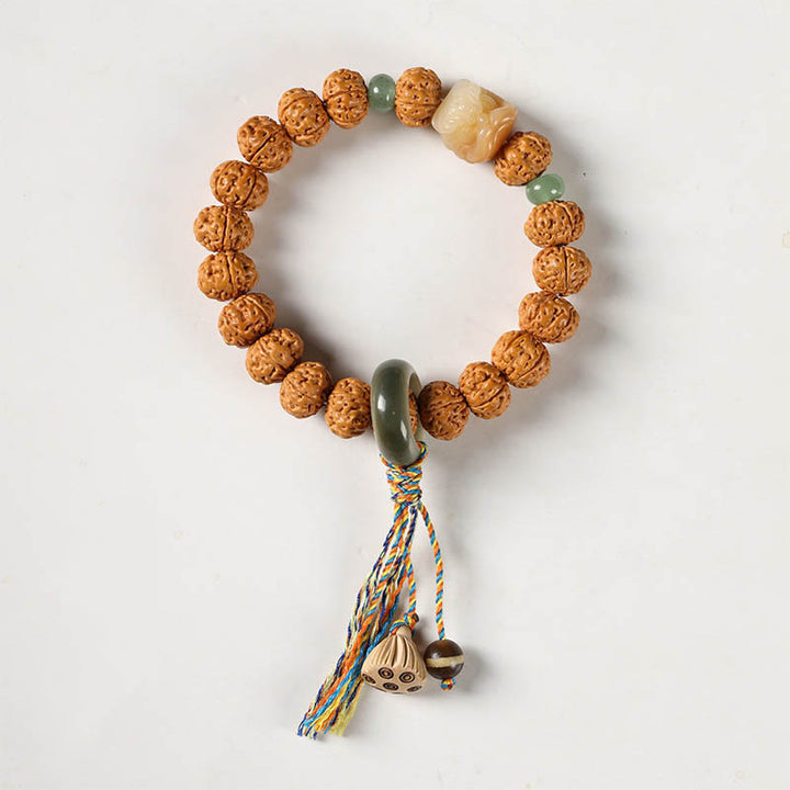 Buda Piedras Semilla de Bodhi Cuenta Dzi de Tres Ojos Amuleto de la Mano de Buda Pulsera de Riqueza