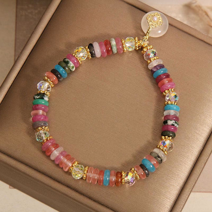 Piedras de Buda Varias Cristales Cuarzo Fresa Hebilla de Paz Pulsera Auspiciosa