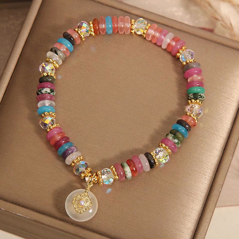 Piedras de Buda Varias Cristales Cuarzo Fresa Hebilla de Paz Pulsera Auspiciosa