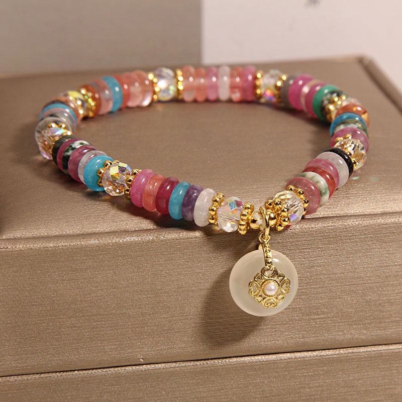 Piedras de Buda Varias Cristales Cuarzo Fresa Hebilla de Paz Pulsera Auspiciosa