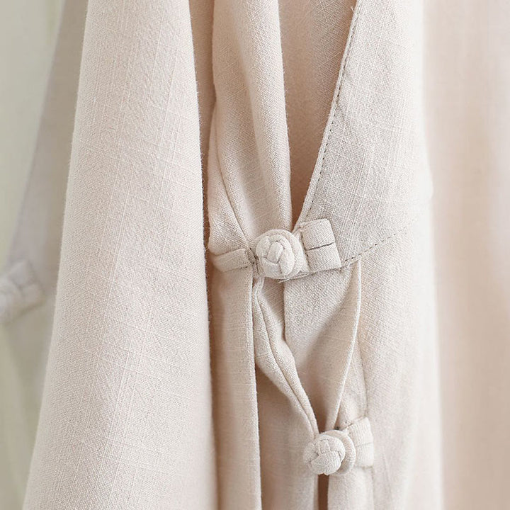 Juego de ropa de meditación Zen Tai Chi de algodón y lino, camisa de hombre de manga larga con cuello en V y pantalones, 2 piezas - image 18