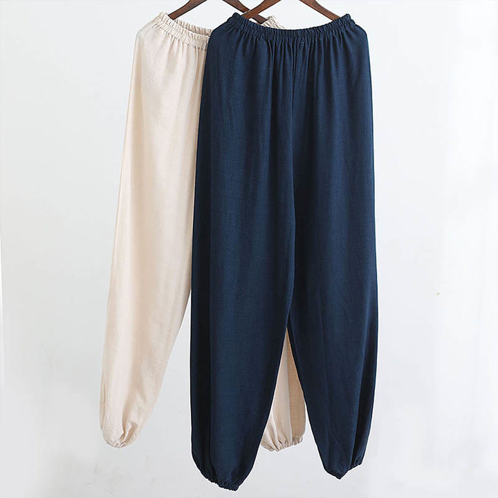 Juego de ropa de meditación Zen Tai Chi de algodón y lino, camisa de hombre de manga larga con cuello en V y pantalones, 2 piezas - image 40