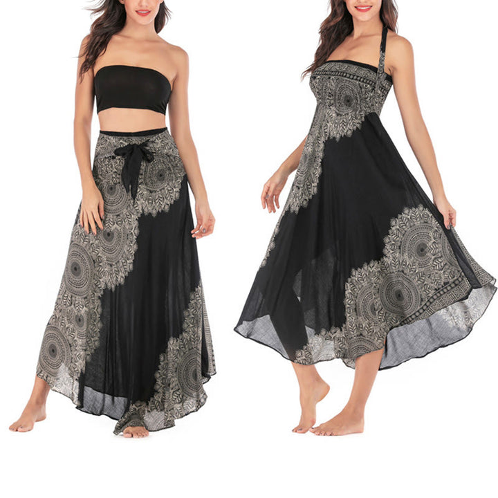 Buddha Stones Dos Estilos Vestido de Playa con Falda Mandala Flor Boho - image 13