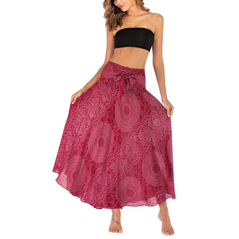 Piedras de Buda Dos Estilos Vestido Falda Flor Rosa de los Vientos Boho - image 25