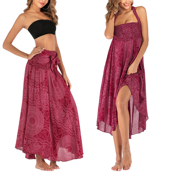 Piedras de Buda Dos Estilos Vestido Falda Flor Rosa de los Vientos Boho - image 22