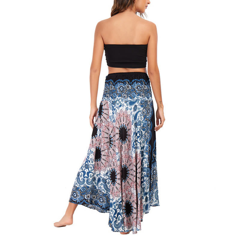 Buddha Stones Dos Estilos Vestido Bohemio Mandala Flor Gota de Agua Vestido con Cordones - image 12