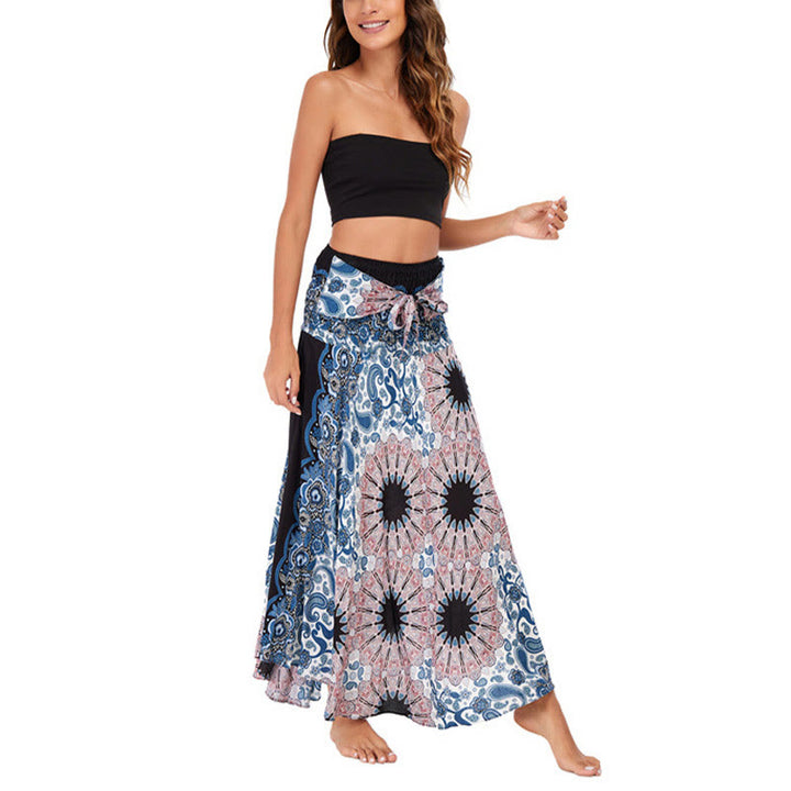 Buddha Stones Dos Estilos Vestido Bohemio Mandala Flor Gota de Agua Vestido con Cordones - image 11