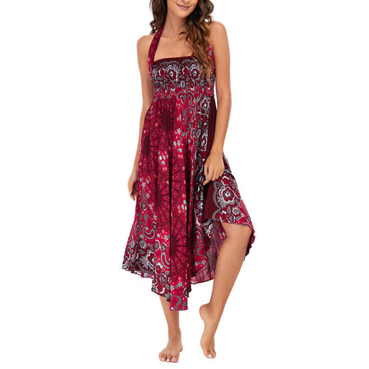 Buddha Stones Dos Estilos Vestido Bohemio Mandala Flor Gota de Agua Vestido con Cordones - image 26