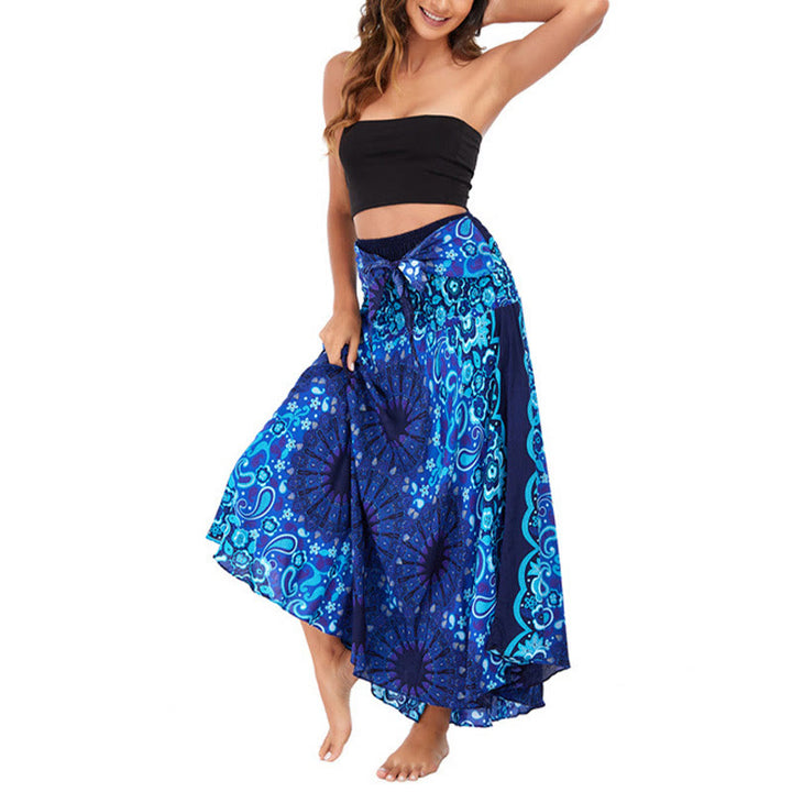 Buddha Stones Dos Estilos Vestido Bohemio Mandala Flor Gota de Agua Vestido con Cordones - image 31