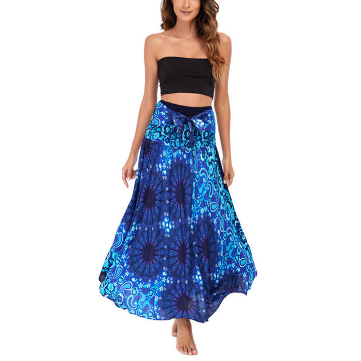 Buddha Stones Dos Estilos Vestido Bohemio Mandala Flor Gota de Agua Vestido con Cordones - image 29