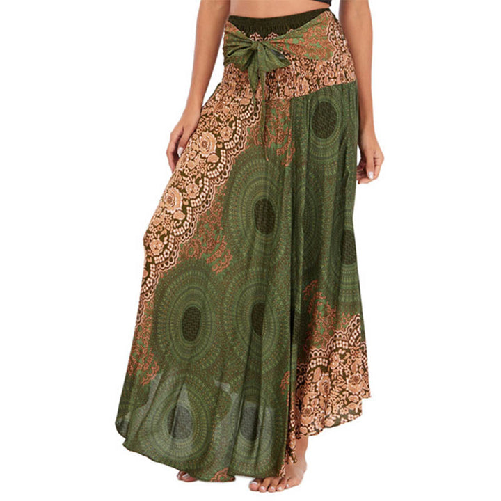 Buddha Stones Dos Estilos Vestido Bohemio Rosa de los Vientos Flor Vestido con Cordones - Verde mar oscuro - US4-12, UK/AU8-16, EU36-44 (F) - image 19