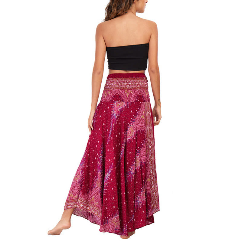 Buddha Stones Dos Estilos Usa Vestido Boho Verano Pluma de Pavo Real con Encaje - image 19