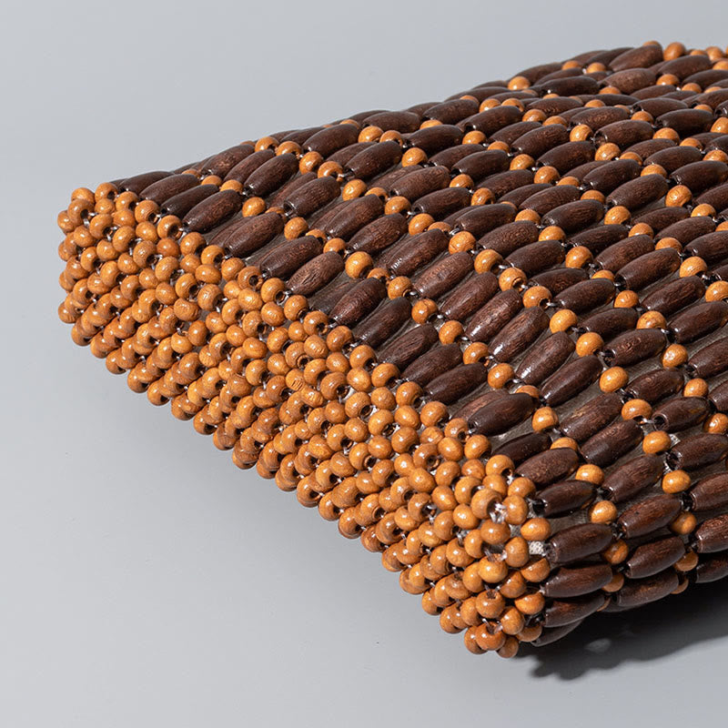 Bolso de mano de cuentas de madera hechas a mano de piedras de Buda