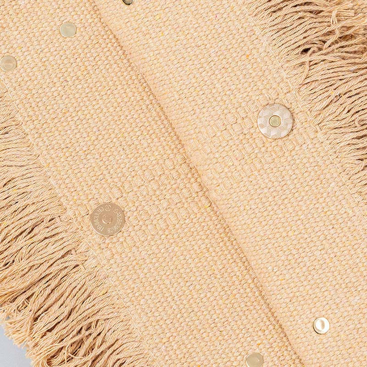 Bolsa de hombro de lona con borlas de gran capacidad y color sólido Buddha Stones