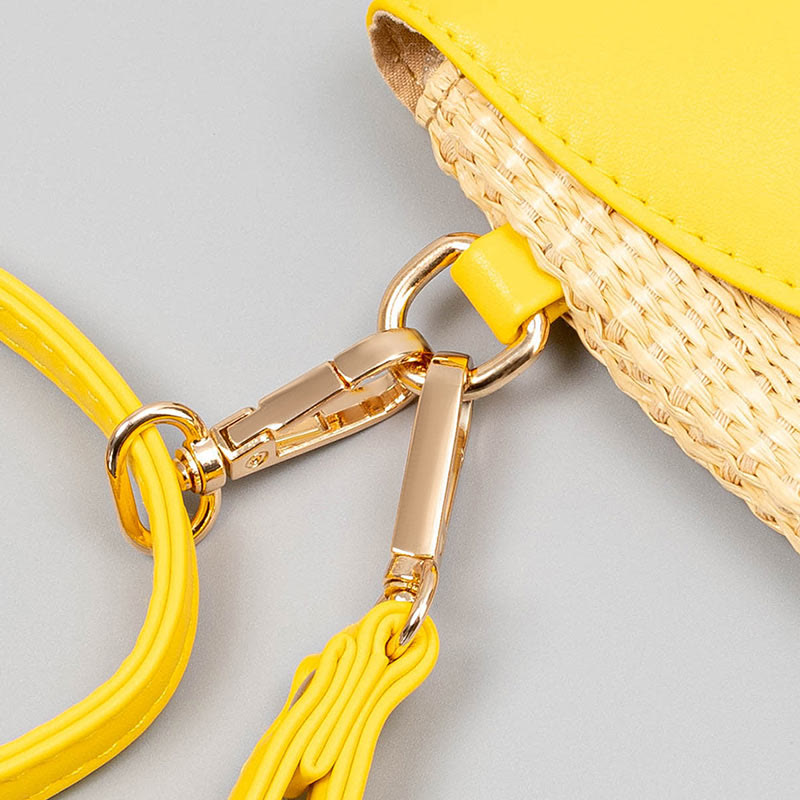 Bolso cruzado de paja con piedras de Buda, hamsa, elefante y flor, bolso de hombro, bolso de mano